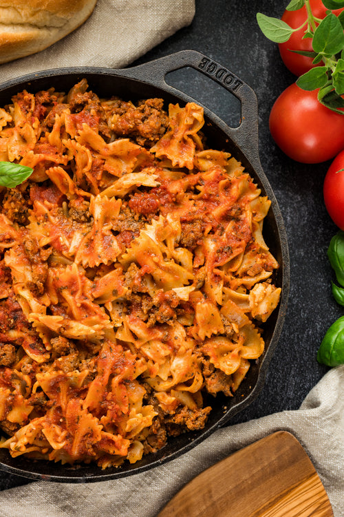 Bow Tie Skillet Lasagna