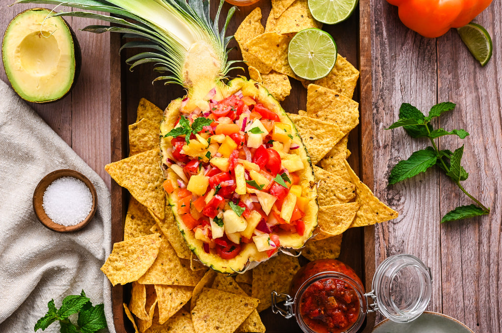 Pineapple Salsa in a Pineapple Bowl