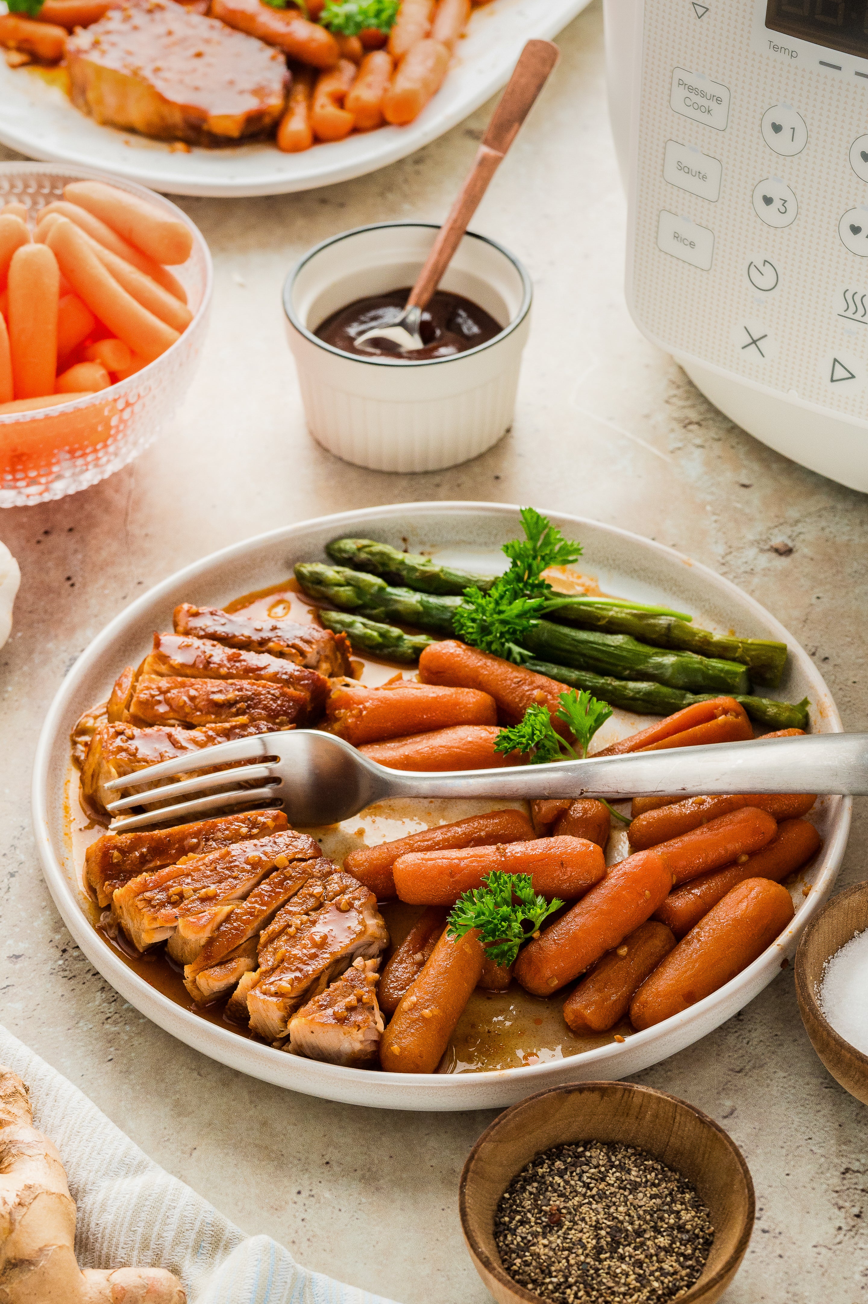 Instant Pot Honey BBQ Pork Loin with Carrots