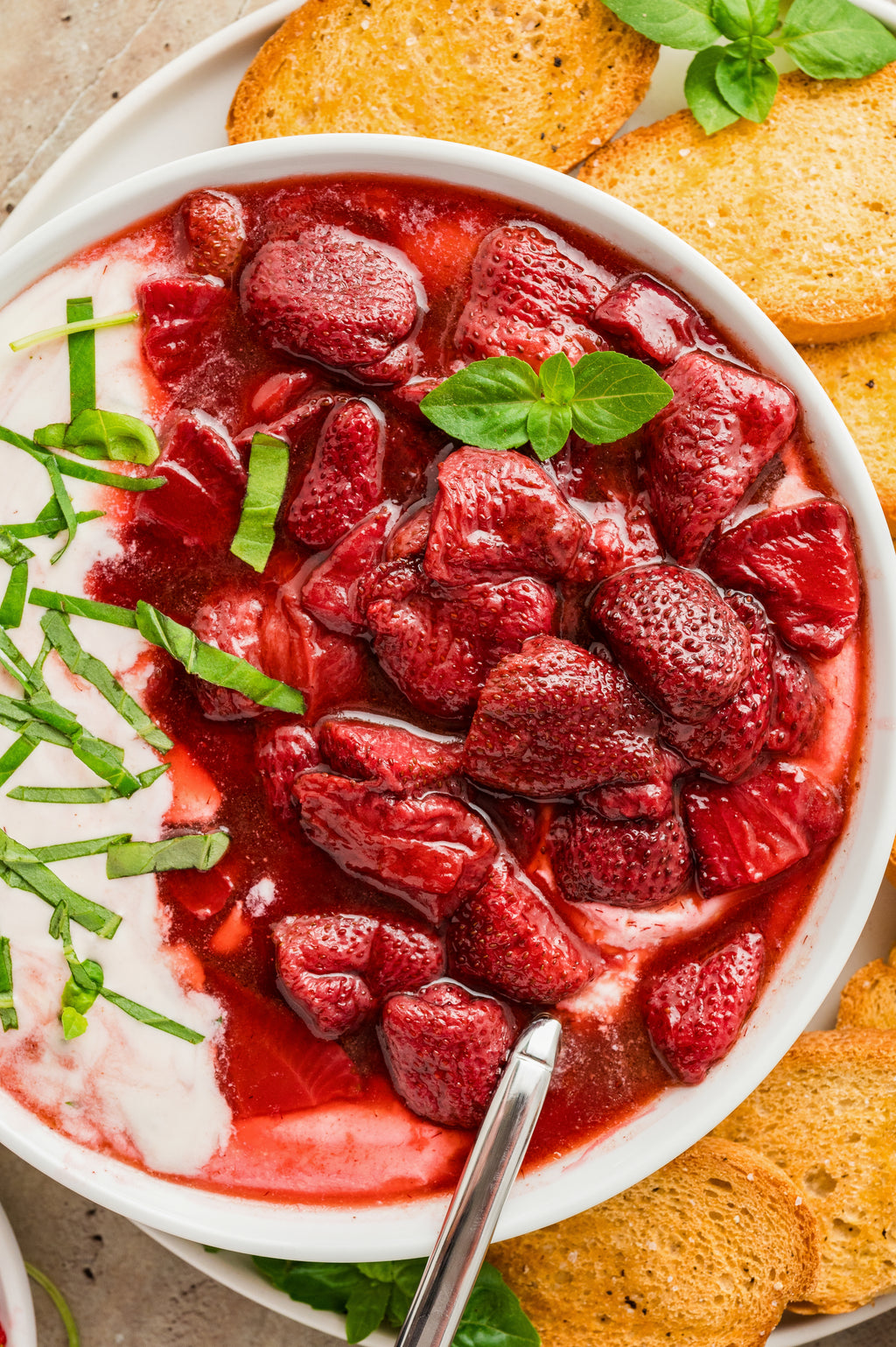 Whipped Goat Cheese and Roasted Strawberry Dip